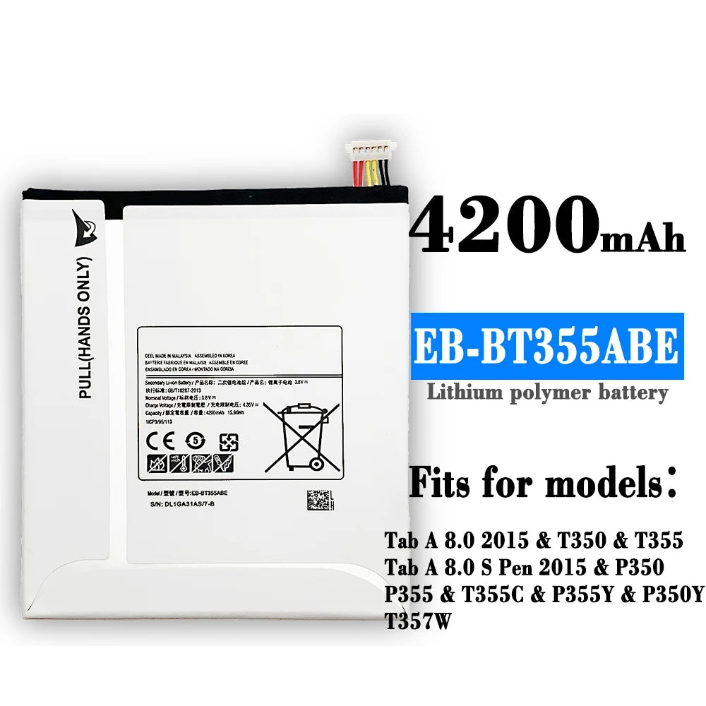 Batterie de remplacement pour tablette Samsung Tab A 8.0 Batterie de remplacement pour tablette Samsung Tab A 8.0